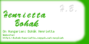 henrietta bohak business card