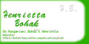 henrietta bohak business card